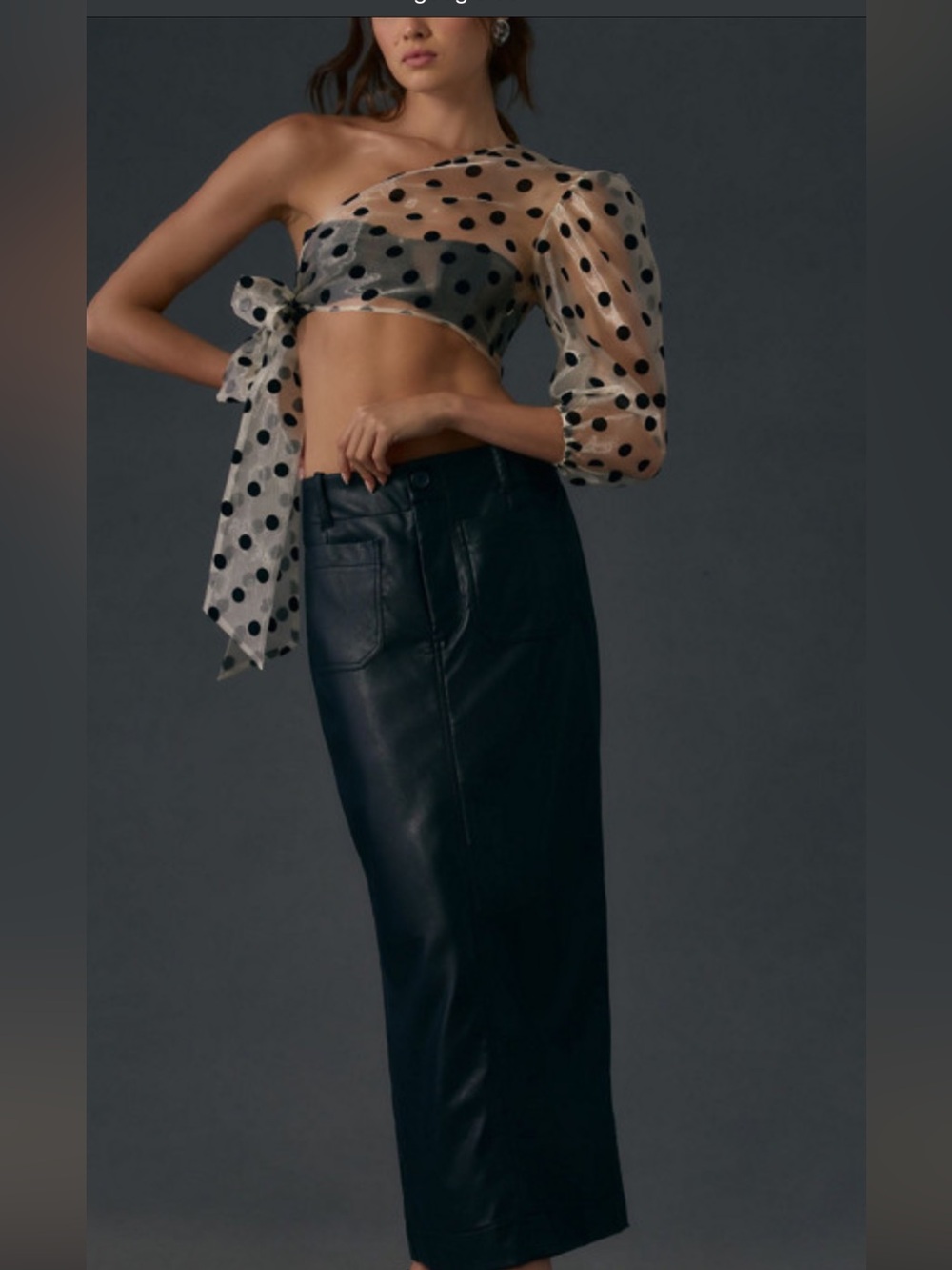 Anthropologie Colette Maeve Black vegan Leather Skirt